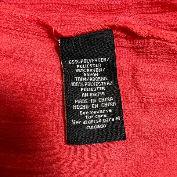 Zac & Rachel Split Neck Blouse Size XL Resort Vacation Summer Festival Cut Out - Picture 6 of 8